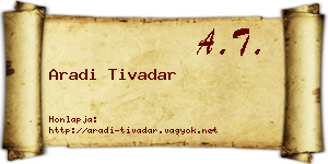 Aradi Tivadar névjegykártya
